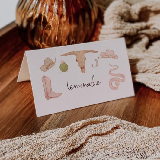 Western Cowgirl Thema Party Food Label Platzkarte