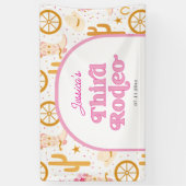 Western Cowgirl Third Rodeo 3rd Birthday Party Banner (Vertikal)