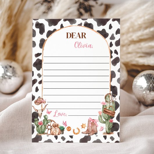 Western Cowgirl Time Kapsel Notiz Karte