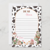 Western Cowgirl Time Kapsel Notiz Karte (Vorderseite)