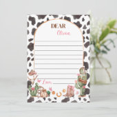 Western Cowgirl Time Kapsel Notiz Karte (Stehend Vorderseite)