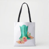 Western Cowgirl und Blume Totbeutel Tasche (Vorderseite)