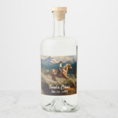 Western Cowgirl und Palomino Pferdeschehen Alkoholflaschenetikett (Vorderseite)