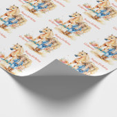 Western Cowgirl und Pferd Personalisiert Geburtsta Geschenkpapier (Ecke)