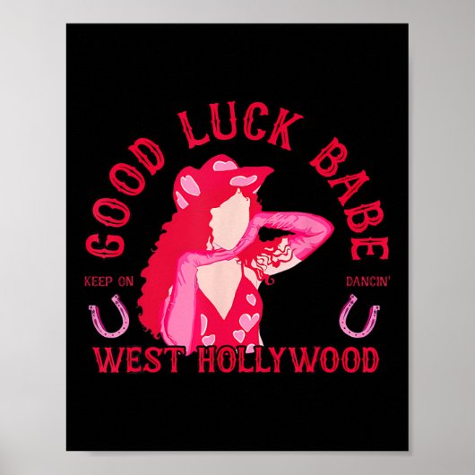 Western Cowgirl Viel Glück Babe Dancing Disco Poster (Vorne)