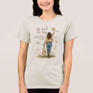 Western-Cowgirl-Watercolor-T-Shirt Tri-Blend Shirt