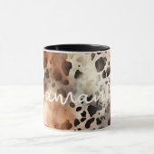 Western Cowhide Leopard Print Abstrakt Cowgirl Tasse (Zentrum)