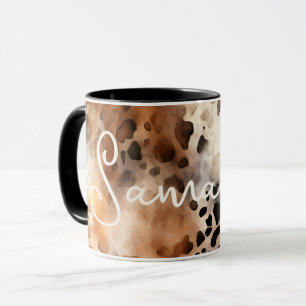 Western Cowhide Leopard Print Abstrakt Cowgirl Tasse
