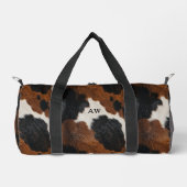 Western Cowhide-Muster mit Monogramm Duffle Bag (Vorderseite)