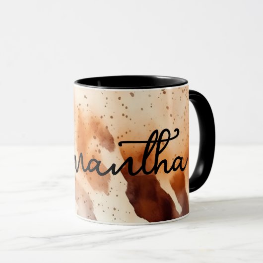 Western Cowhide Print Abstrakte rustikale Cowgirl Tasse (VorderseiteRechts)