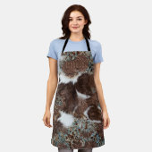 Western Cowhide Türkis Brown Leather Name Schürze (Getragen)