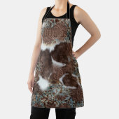 Western Cowhide Türkis Brown Leather Name Schürze (InSitu)