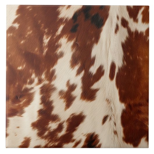 Western Cream Brown Black Cowhide Fliese (Vorderseite)
