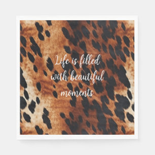 Western Cream Brown Black Cowhide Serviette