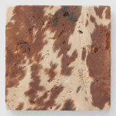 Western Cream Brown Black Cowhide Steinuntersetzer (Vorderseite)