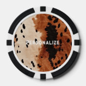 Western Cream Brown Cowboy Cowhide Pokerchips (Vorderseite)