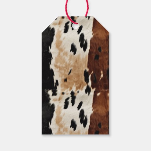 Western Cream Brown Cowhid Geschenkanhänger (Rückseite)