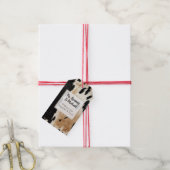 Western Cream Brown Cowhid Geschenkanhänger (Mit Garn)