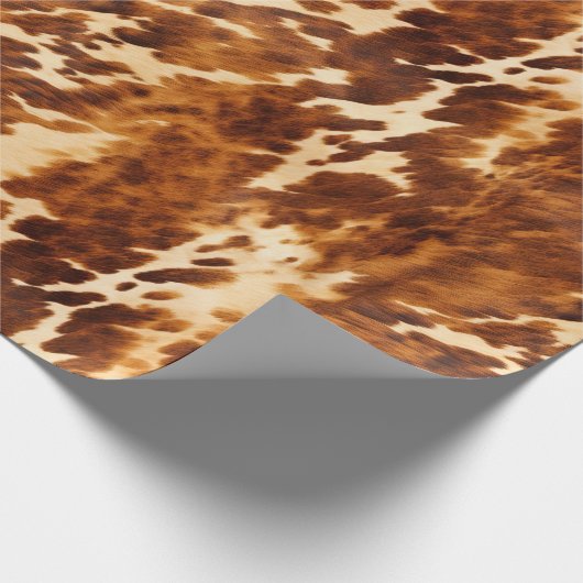 Western Cream Brown Cowhid Geschenkpapier (Ecke)