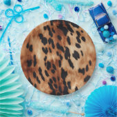 Western Cream Brown Cowhid Pappteller (Party)