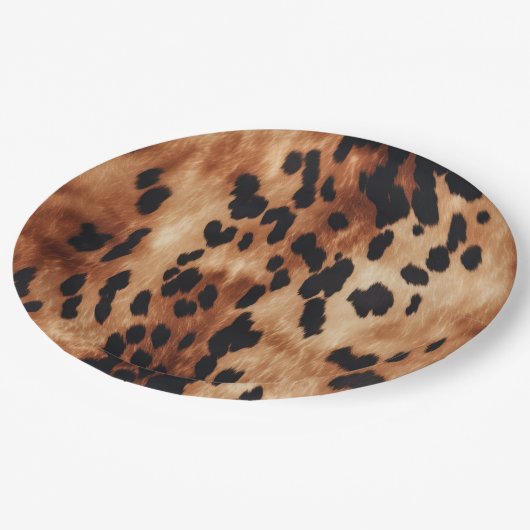 Western Cream Brown Cowhid Pappteller (Schrägansicht)