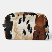 Western Cream Tan Brown Black Cowgirl Cowhide