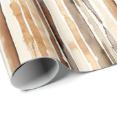 Western Creme Brown Streifen Geburtstag Geschenkpapier (Rolleneckpunkt)