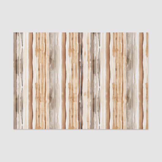 Western Creme Brown Streifen Geburtstag Seidenpapier (Vorderseite)