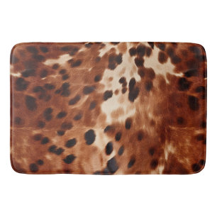 Western Creme Gepunktet Brown Black Cowhide Badematte