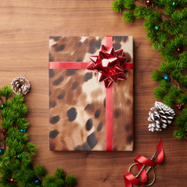 Western Creme Gepunktet Brown Black Cowhide Geschenkpapier