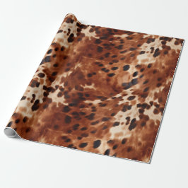 Western Creme Gepunktet Brown Black Cowhide Geschenkpapier