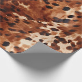 Western Creme Gepunktet Brown Black Cowhide Geschenkpapier (Ecke)