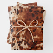 Western Creme Gepunktet Brown Black Cowhide Geschenkpapier Set (Beispiel)