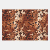 Western Creme Gepunktet Brown Black Cowhide Geschenkpapier Set (Vorderseite)