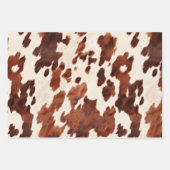 Western Creme Gepunktet Brown Black Cowhide Geschenkpapier Set (Vorderseite 3)