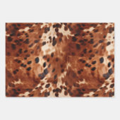 Western Creme Gepunktet Brown Black Cowhide Geschenkpapier Set (Vorderseite)