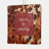 Western Creme Gepunktet Brown Black Cowhide Keramikornament (Links)