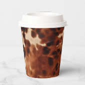 Western Creme Gepunktet Brown Black Cowhide Pappbecher (Rückseite)