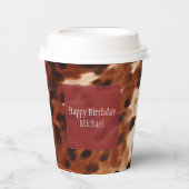 Western Creme Gepunktet Brown Black Cowhide Pappbecher (Vorderseite)