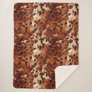 Western Creme Gepunktet Brown Black Cowhide Sherpadecke