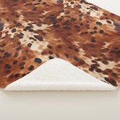Western Creme Gepunktet Brown Black Cowhide Sherpadecke (3/4)