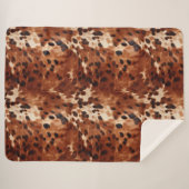 Western Creme Gepunktet Brown Black Cowhide Sherpadecke (Vorderseite (Horizontal))