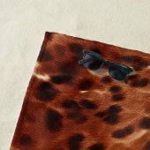 Western Creme Gepunktet Brown Black Cowhide Strandtuch (Beispiel)