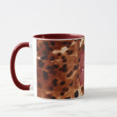Western Creme Gepunktet Brown Black Cowhide Tasse (Links)
