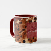 Western Creme Gepunktet Brown Black Cowhide Tasse (Vorderseite Links)