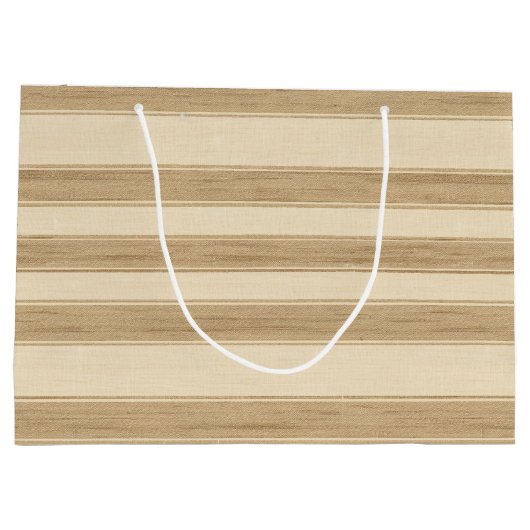 Western Creme Streifen Geburtstag Große Geschenktüte (Rückseite)