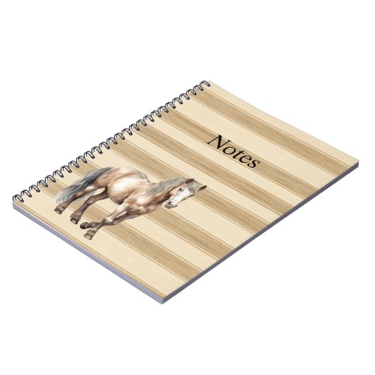 Western Creme Streifen Pferd Notizblock (Linke Seite)