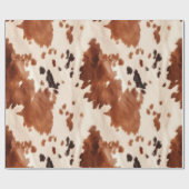 Western Creme White Brown Cowhid Geschenkpapier (Flach)