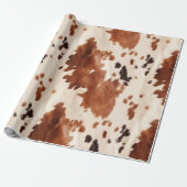Western Creme White Brown Cowhid Geschenkpapier (Ungerollt)