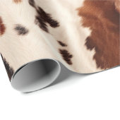 Western Creme White Brown Cowhid Geschenkpapier (Rolleneckpunkt)